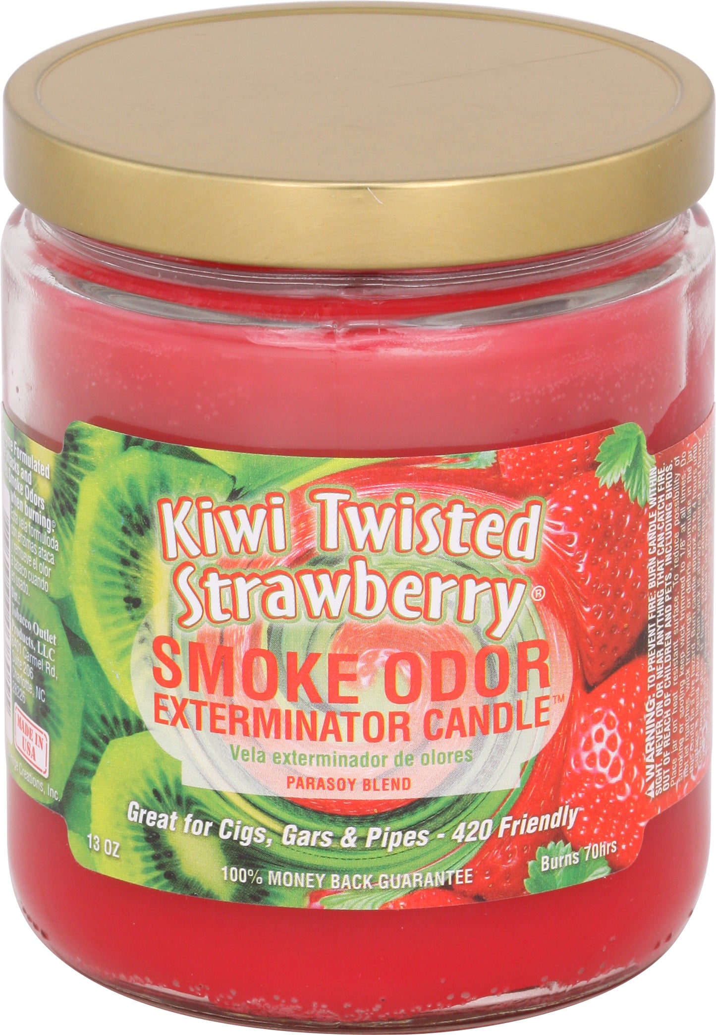 13oz Kiwi Twisted Strawberry Soy/Paraffin Wax Jar Candles